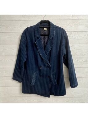 Fury Women’s Blue Denim Double Breast Jacket. Size L